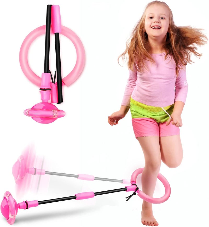 Hewog Skip Ball, Portable Foldable Colorful Flash Wheel Swing Ball, Kids Toys for Girls & Boys, Sports Fitness Toys for Kids & Adults. Gifts for Mom Women & Girls Toys Age 5-10 Years - Image 1